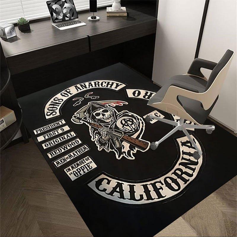 1pc Sons of Anarchy themed Office Carpet Chair Mats - durable polyester rug for home theater, office, dorm room decor - tA97 60cm by 90cm
1pc Sons of Anarchy themed Office Carpet Chair Mats - durable polyester rug for home theater, office, dorm room decor - tA97 60cm by 90cm