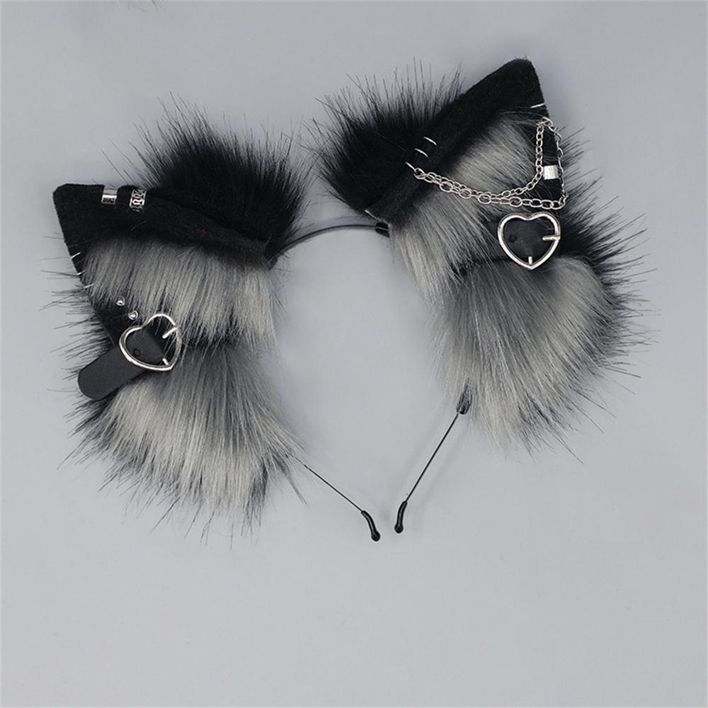 3 Colors Punk Cat Ears Metal Heart Pu Straps Animal Beast Ear Hair Hoops Jk Lolita Cosplay Headwear Wolf Fox Headband as show
3 Colors Punk Cat Ears Metal Heart Pu Straps Animal Beast Ear Hair Hoops Jk Lolita Cosplay Headwear Wolf Fox Headband as show