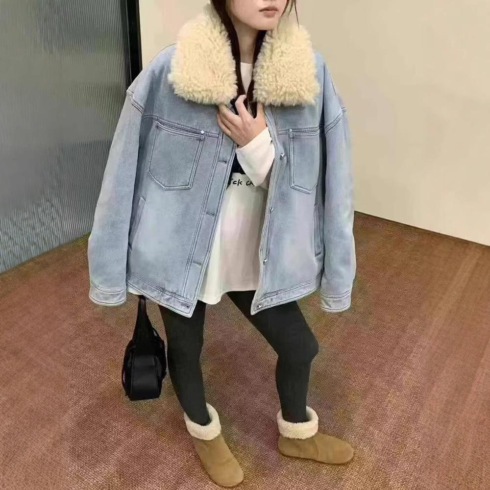 Women s 2024 Winter Lambswool Lapel Denim Jacket: Korean-Style Loose Casual Fashion L
Women s 2024 Winter Lambswool Lapel Denim Jacket: Korean-Style Loose Casual Fashion L