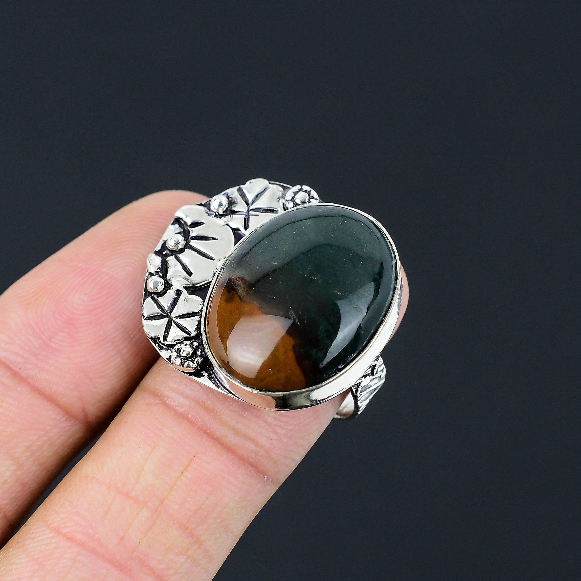 Oval Natural Bloodstone Artisan Handmade Statement Ring Sterling Silver US 8.5 8.5
Oval Natural Bloodstone Artisan Handmade Statement Ring Sterling Silver US 8.5 8.5