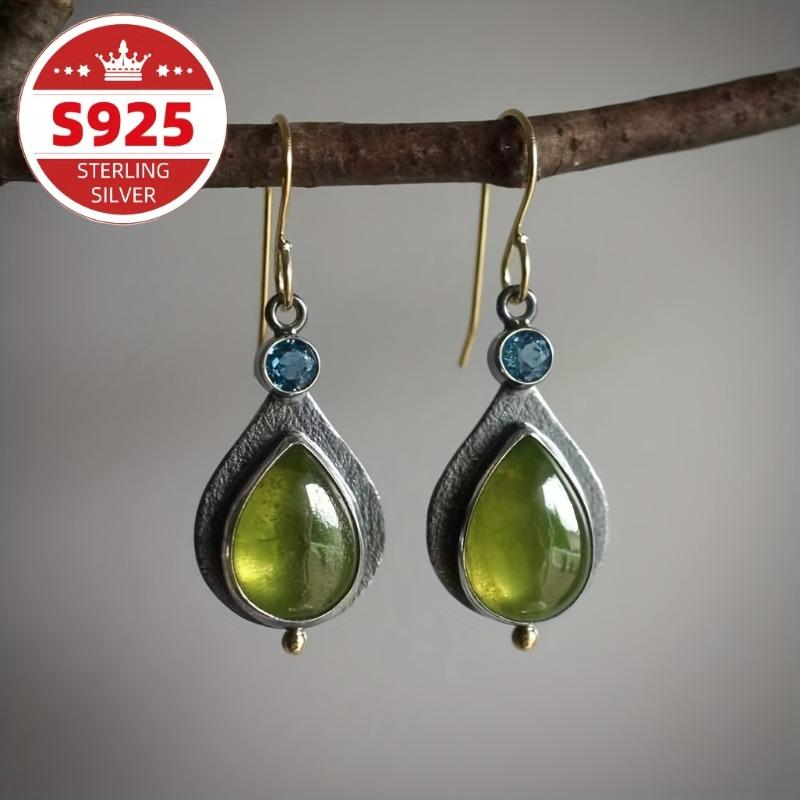 Sterling Silver Inlaid Green Stone Dangle Earrings, Vintage Jewelry for Women, Perfect Gift for Valentine s Day Mother s Day зелений
Sterling Silver Inlaid Green Stone Dangle Earrings, Vintage Jewelry for Women, Perfect Gift for Valentine s Day Mother s Day зелений