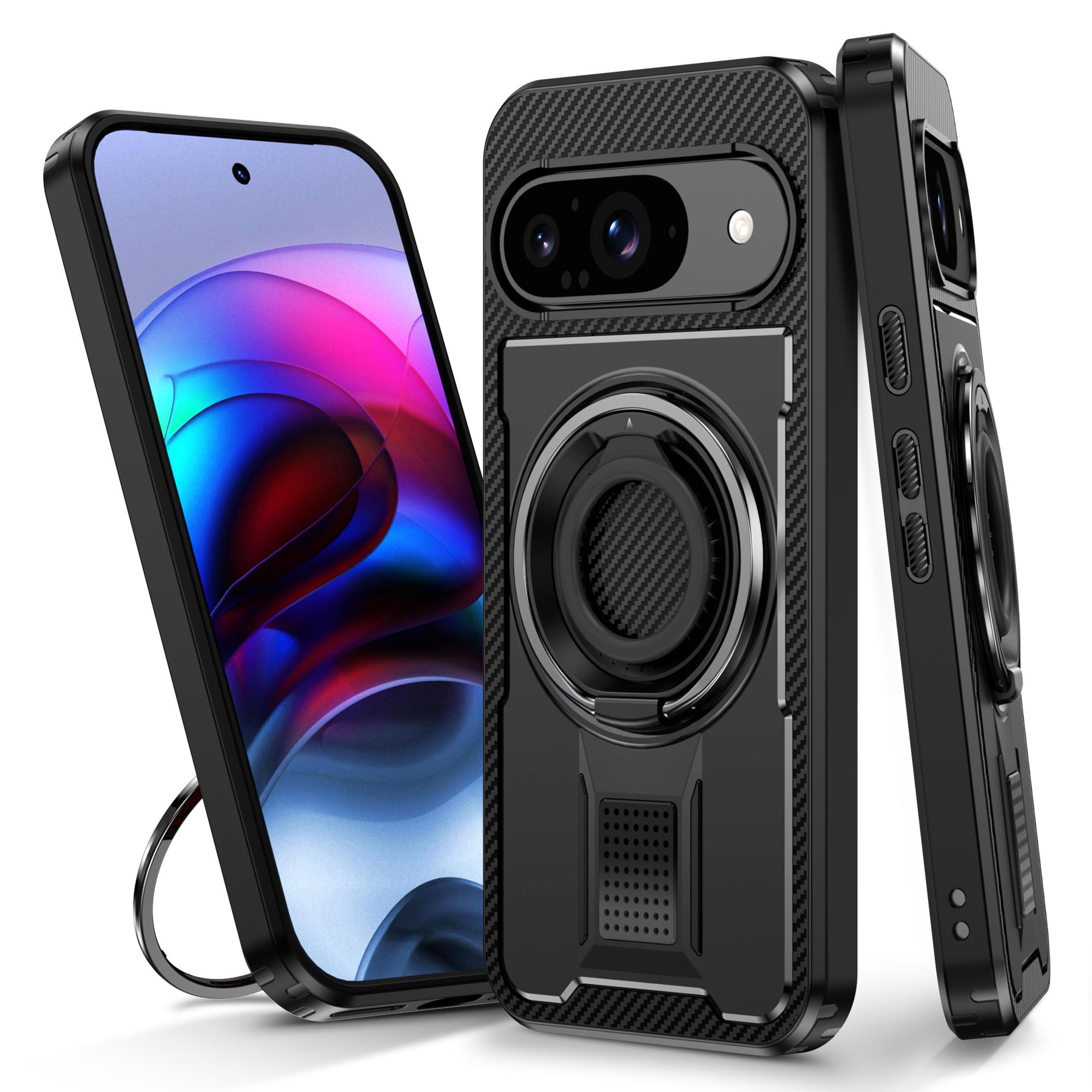 For Google Pixel 9/Google Pixel 9 Pro Case TPU+PC Kickstand Phone Cover with Silicone Finger Strap Black
For Google Pixel 9/Google Pixel 9 Pro Case TPU+PC Kickstand Phone Cover with Silicone Finger Strap Black