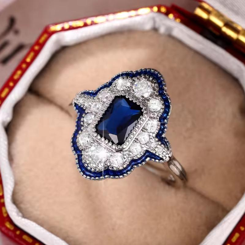 Retro Blue Rings Women Anniversary Evening Party Dazzling Cubic Zirconia Copper Color Elegant Lady s Ring Vintage Zircon 8
Retro Blue Rings Women Anniversary Evening Party Dazzling Cubic Zirconia Copper Color Elegant Lady s Ring Vintage Zircon 8