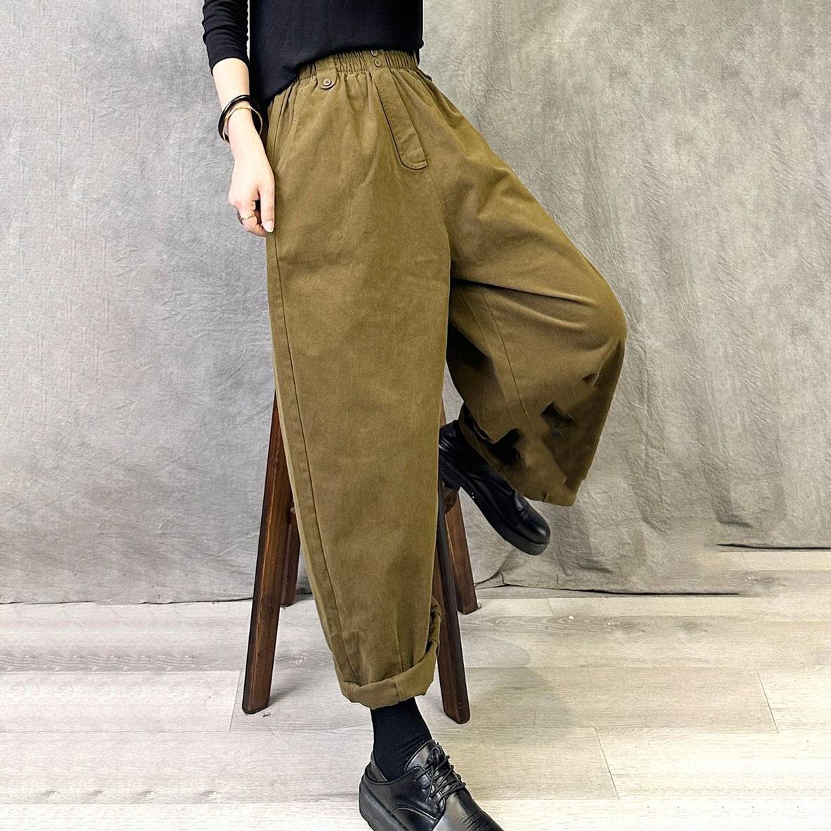Spring-Autumn Retro High-Waist Straight-Leg Casual Pants for Women Stylish Loose Plus Size Utility Trousers 2XL темно-коричневого кольору
Spring-Autumn Retro High-Waist Straight-Leg Casual Pants for Women Stylish Loose Plus Size Utility Trousers 2XL темно-коричневого кольору