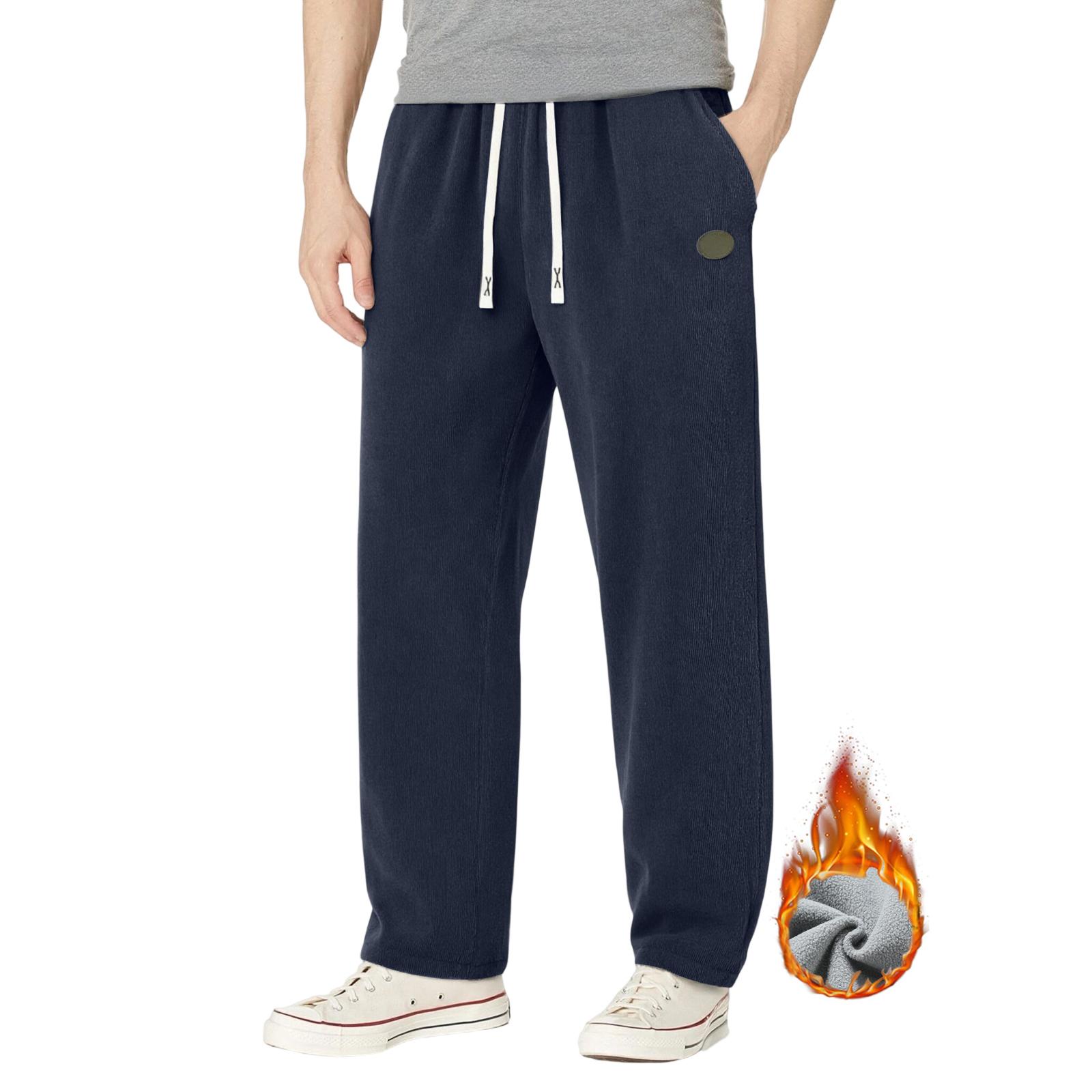 Men s Solid-color Casual Loose Sport Trousers, Corduroy And Fleece Warm Drawstring Sweatpants S
Men s Solid-color Casual Loose Sport Trousers, Corduroy And Fleece Warm Drawstring Sweatpants S