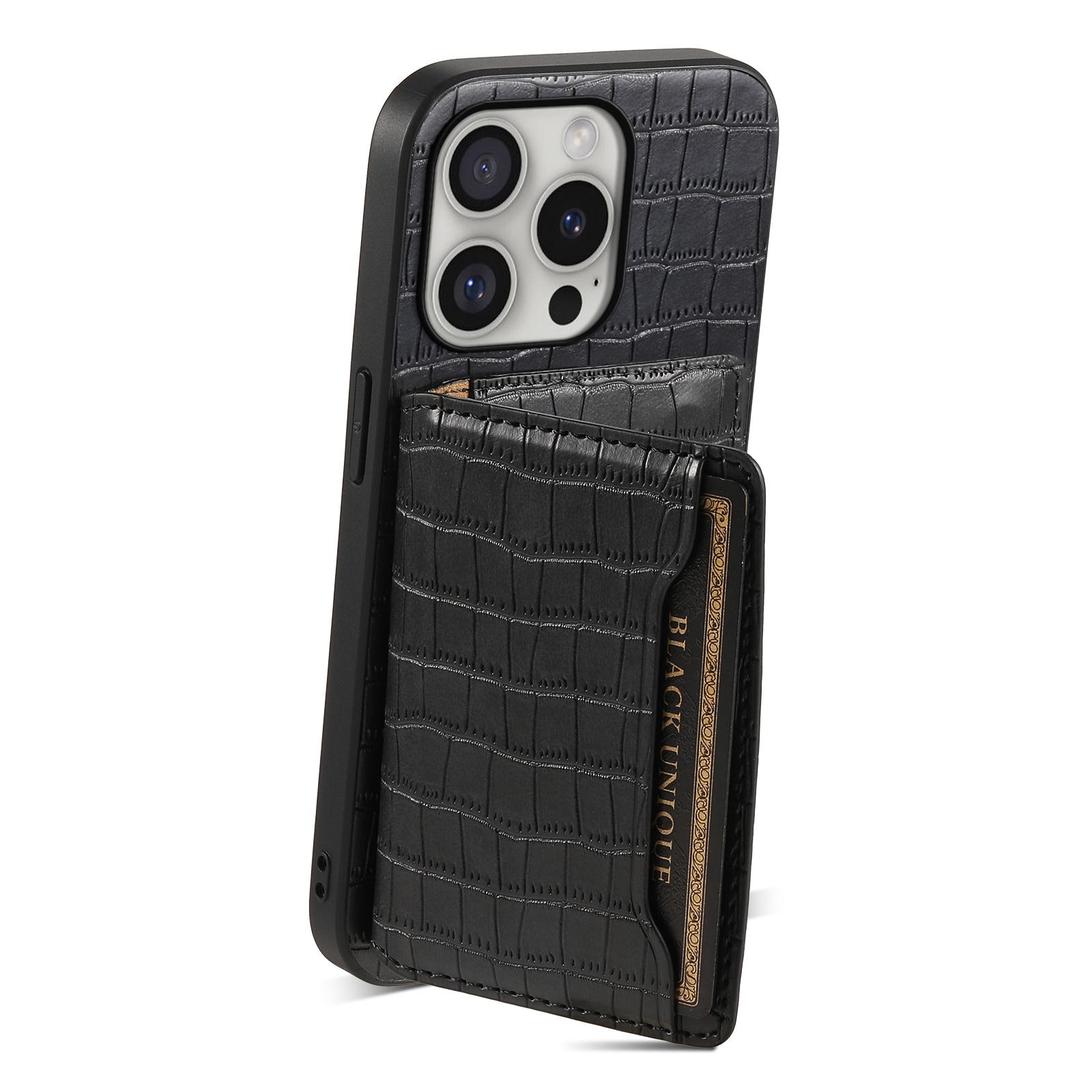 For iPhone 16 Pro Case Card Holder Kickstand Crocodile Texture Leather Back Phone Cover Black
For iPhone 16 Pro Case Card Holder Kickstand Crocodile Texture Leather Back Phone Cover Black