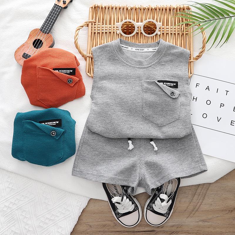 2023 New Infant Cotton Sleeveless Summer Vest & Shorts Set - Korean Style Boy s Outfit 100 cm
2023 New Infant Cotton Sleeveless Summer Vest & Shorts Set - Korean Style Boy s Outfit 100 cm