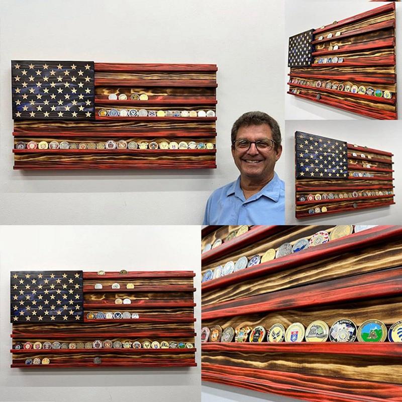 American Flag Challenge Coin Display 7 Rows Wood Coin Stand Rack For Wall Mount Hang Decoration Commemorative Display Stand
American Flag Challenge Coin Display 7 Rows Wood Coin Stand Rack For Wall Mount Hang Decoration Commemorative Display Stand