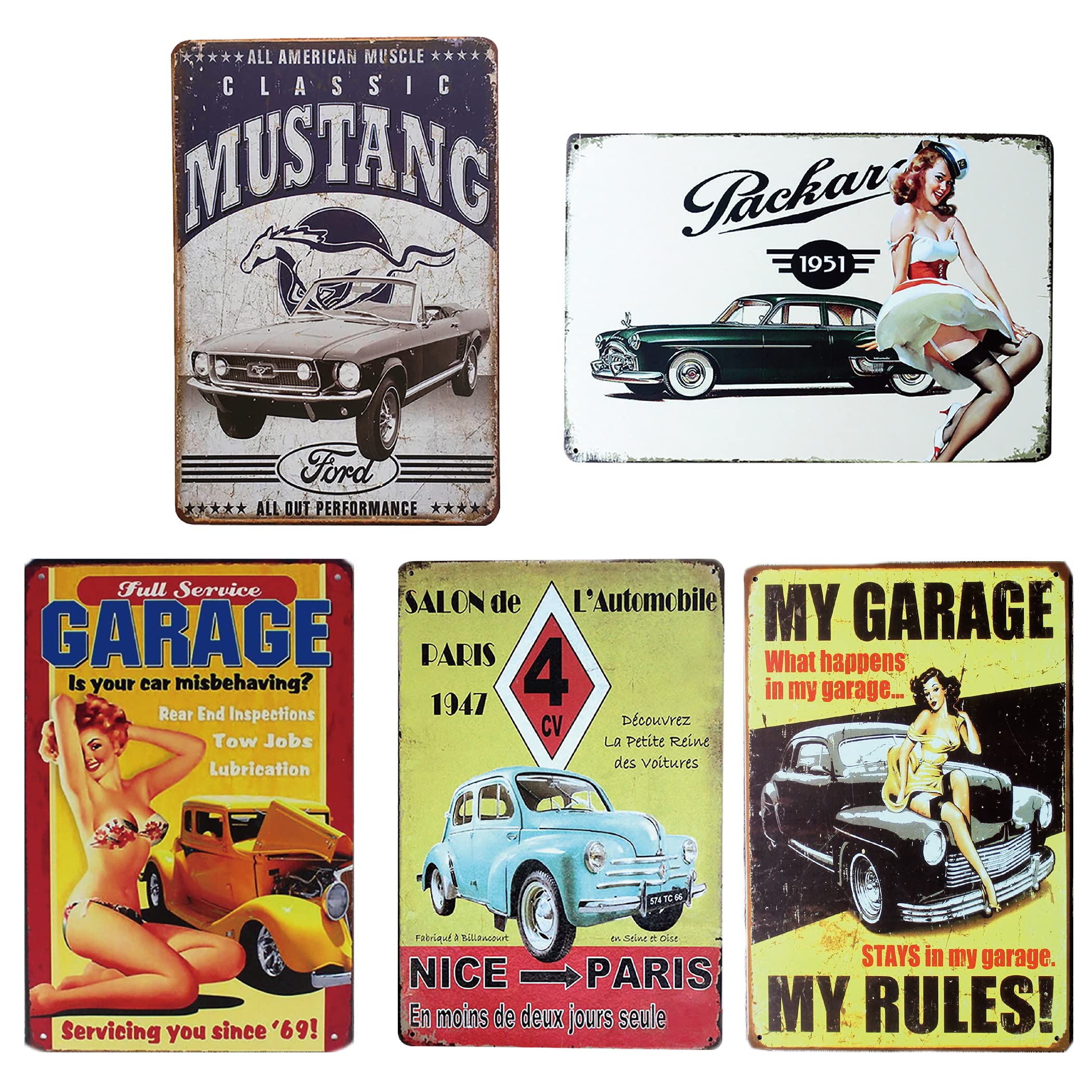 Lanx. Tin Sign Car 5-Piece Set Metal Plate American Retro Decoration Metal Goods Wall Decoration Antique Vintage Style (Car)
Lanx. Tin Sign Car 5-Piece Set Metal Plate American Retro Decoration Metal Goods Wall Decoration Antique Vintage Style (Car)