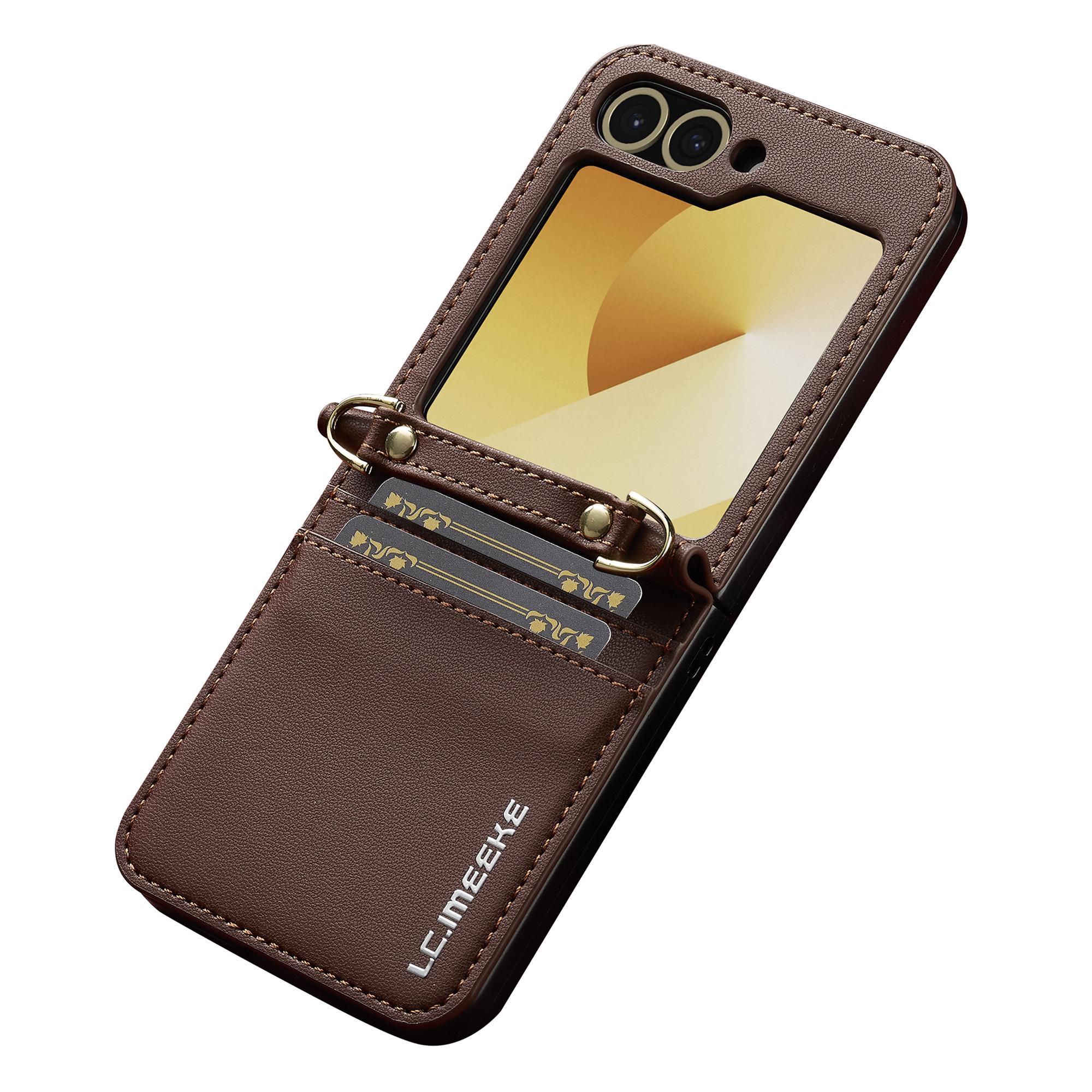 LC.IMEEKE for Samsung Galaxy Z Flip5 5G Case Leather+PC Phone Cover with Straps Card Slots Brown
LC.IMEEKE for Samsung Galaxy Z Flip5 5G Case Leather+PC Phone Cover with Straps Card Slots Brown