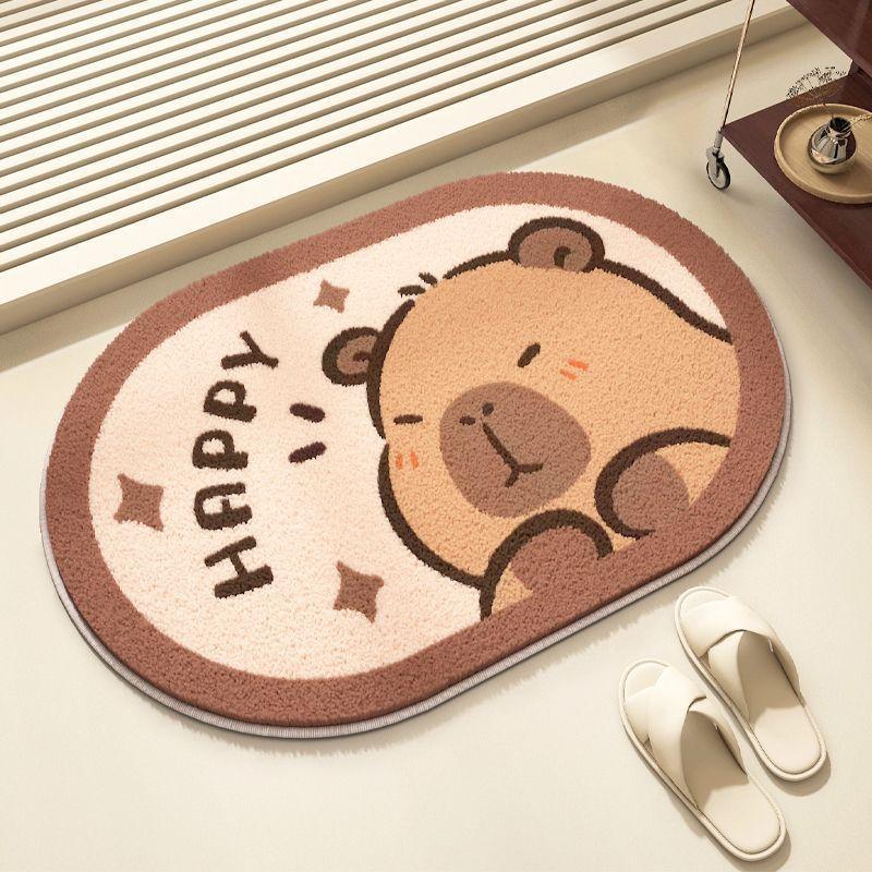 Cartoon capybara animal imitation cashmere mat bathroom floor mat absorbent non-slip mat toilet door foot mat toilet carpet 40X60cm 15.7X23.6in
Cartoon capybara animal imitation cashmere mat bathroom floor mat absorbent non-slip mat toilet door foot mat toilet carpet 40X60cm 15.7X23.6in