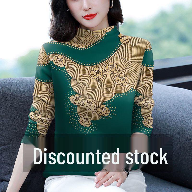 Женская футболка с высоким воротником с флисовой подкладкой и принтом, с длинным рукавом, теплая и стильная для весны/осени 3XL for 140-155 jin
Женская футболка с высоким воротником с флисовой подкладкой и принтом, с длинным рукавом, теплая и стильная для весны/осени 3XL for 140-155 jin