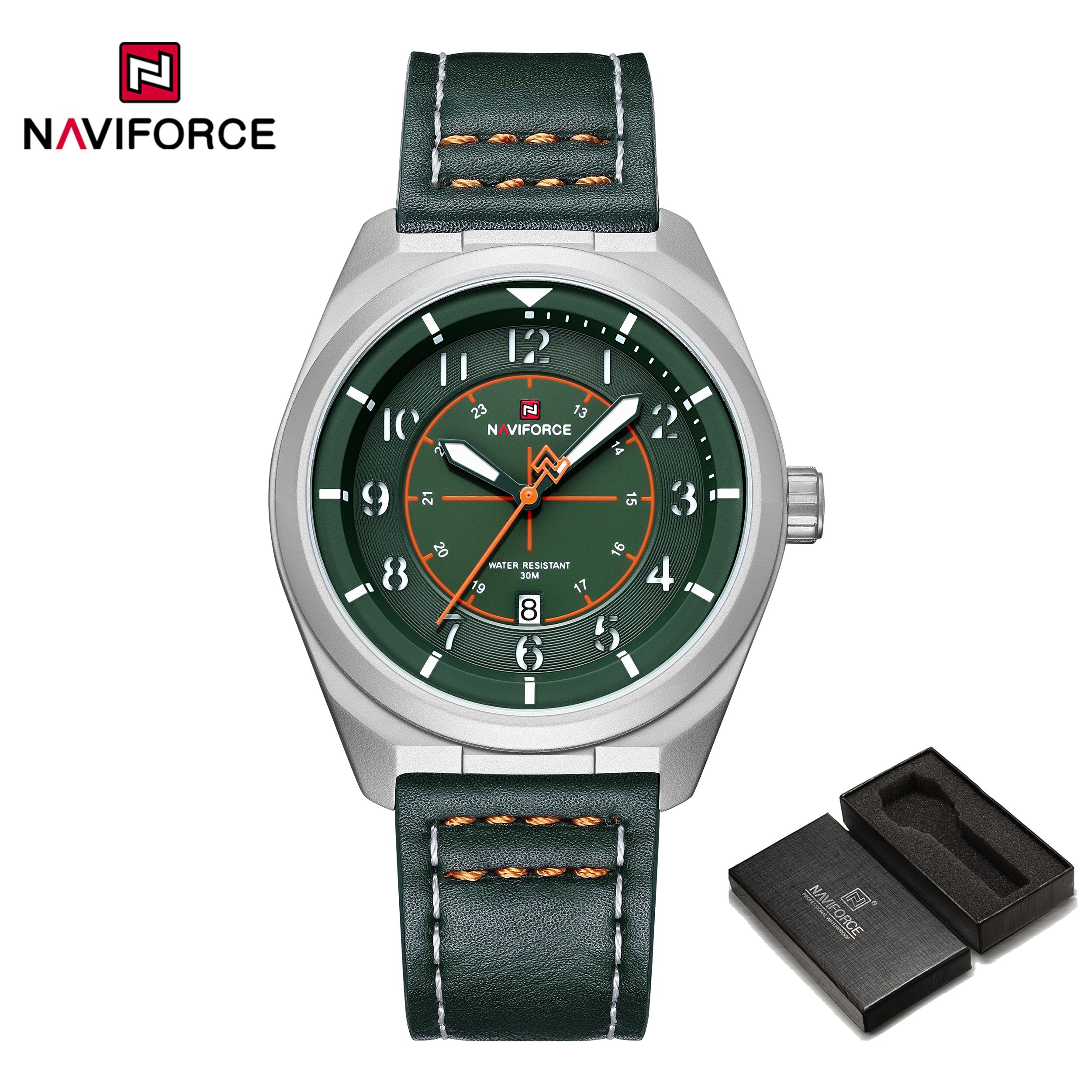 NAVIFORCE Original Men Fashion Quartz Watch Leather Strap 30m Waterproof Calendar Compass Design Men Leisure Business Watch NF9281L серебряный/зелёный
NAVIFORCE Original Men Fashion Quartz Watch Leather Strap 30m Waterproof Calendar Compass Design Men Leisure Business Watch NF9281L серебряный/зелёный