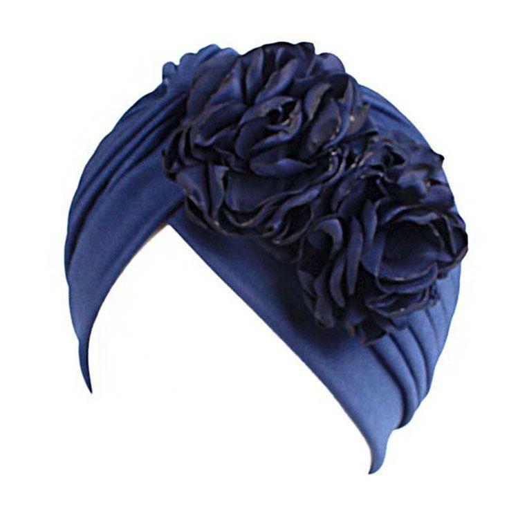 Весна и лето Милый Большой Цветок Головной Убор Ретро Пуловер Шляпа Женский Танцующий Родильный Белый Головной Убор Головной Убор Дорожный Платок Шляпа темно-синий