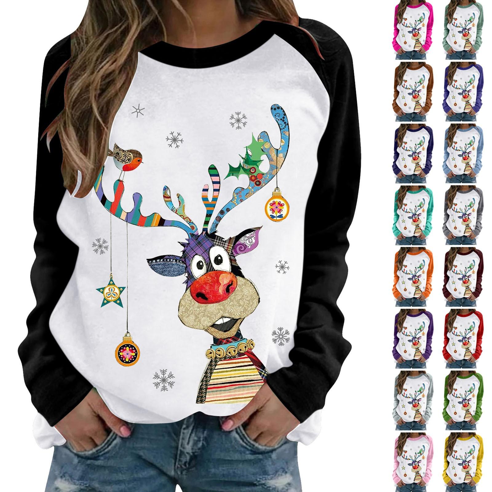 Женская мода Повседневный Длинный рукав Рождественский принт Круглый шея Пуловер Толстовки Топ Блузка
Женская мода Повседневный Длинный рукав Рождественский принт Круглый шея Пуловер Толстовки Топ Блузка