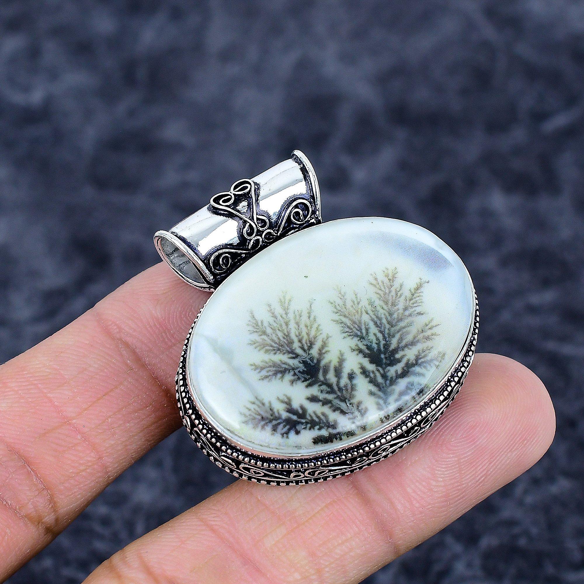 Dendrite Opal Gemstone Handmade 925 Sterling Silver Jewelry Pendant 1.58 M-3265
Dendrite Opal Gemstone Handmade 925 Sterling Silver Jewelry Pendant 1.58 M-3265