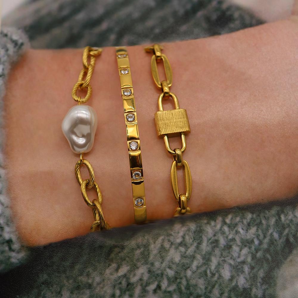 Natural Freshwater Pearl Stainless Steel Bracelet Women S Gift Plated Real Gold Multi-Layered Titanium Steel Bracelet
Natural Freshwater Pearl Stainless Steel Bracelet Women S Gift Plated Real Gold Multi-Layered Titanium Steel Bracelet