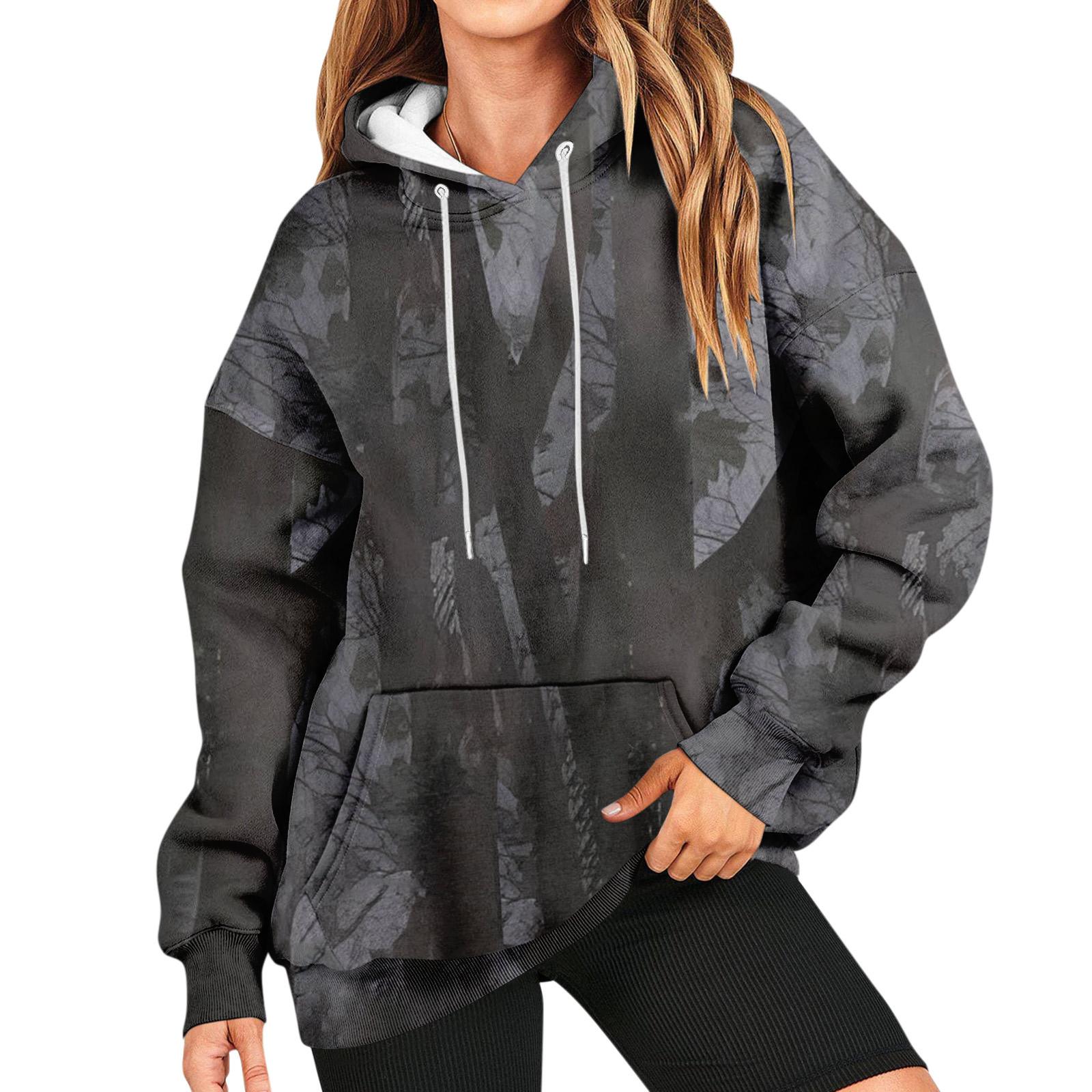 Женская толстовка с принтом, повседневная удобная свободная легкая женская толстовка с длинным рукавом и круглым вырезом XXXXL