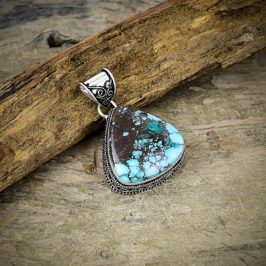 Tibetan Turquoise Gemstone 925 Sterling Silver Jewelry Pendant 1.85 M-27
Tibetan Turquoise Gemstone 925 Sterling Silver Jewelry Pendant 1.85 M-27