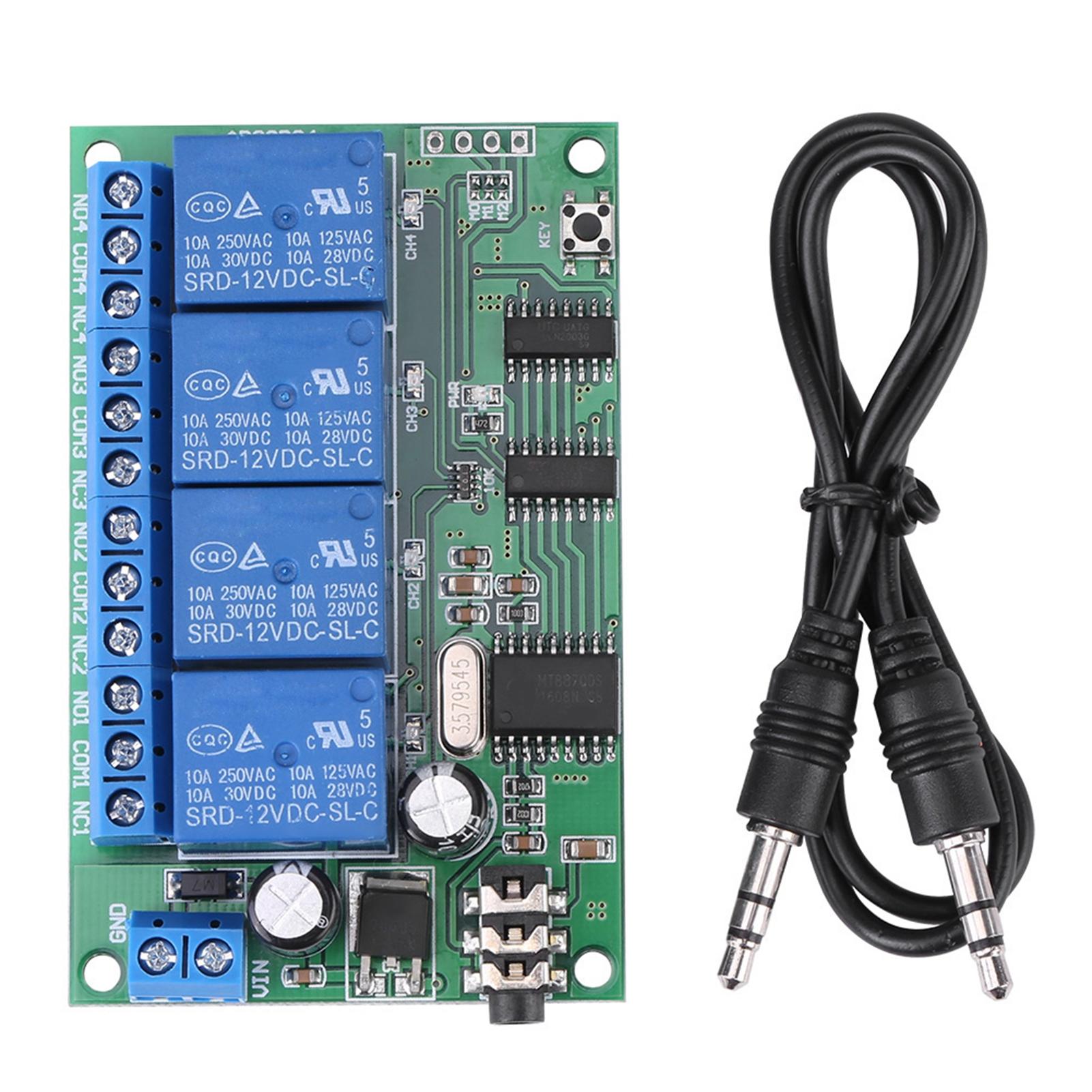AD22B04 12V 4-канальний DTMF тональний сигнал декодер реле телефон дистанційного керування PLC
AD22B04 12V 4-канальний DTMF тональний сигнал декодер реле телефон дистанційного керування PLC