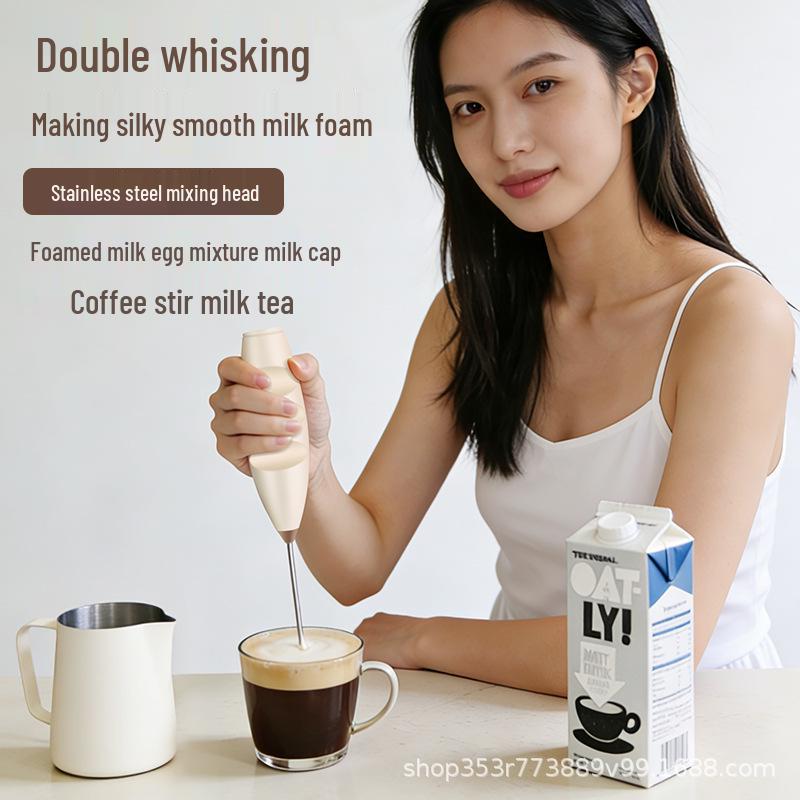 Handheld Electric Milk and Coffee Frother Mixer and Egg Beater Khaki with Single Head
Handheld Electric Milk and Coffee Frother Mixer and Egg Beater Khaki with Single Head