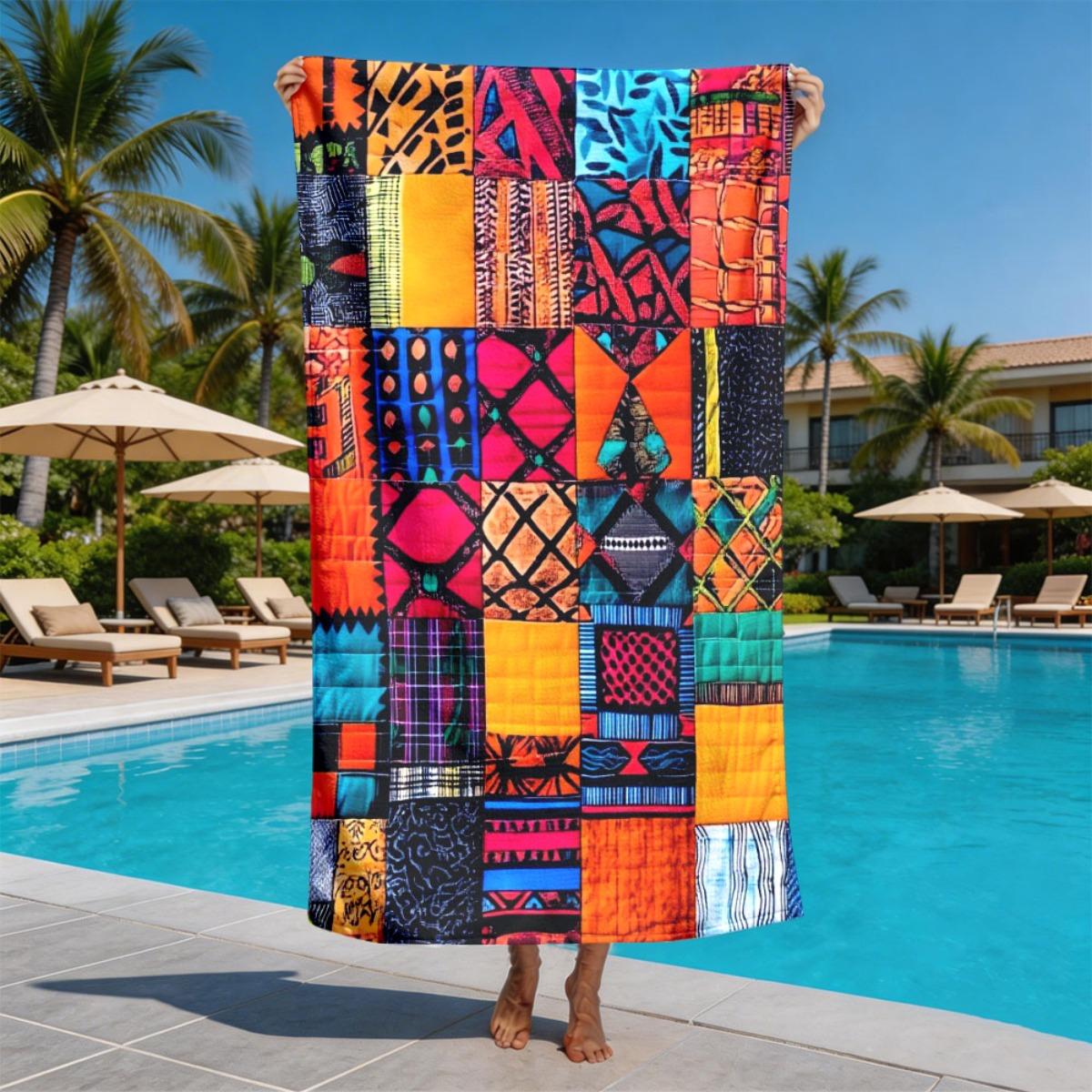 Tribal/Native American-style jigsaw puzzle polyester microfiber beach towel is highly absorbent, suitable swimming beach outings W40*H60(CM)
Tribal/Native American-style jigsaw puzzle polyester microfiber beach towel is highly absorbent, suitable swimming beach outings W40*H60(CM)