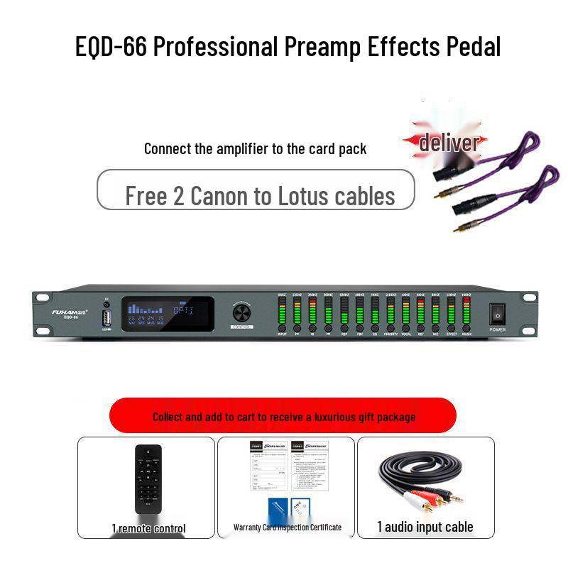 Professional Karaoke Stage & Home Audio Processor with Preamp, Anti-Howl, Equalizer, and Reverb Effects
Professional Karaoke Stage & Home Audio Processor with Preamp, Anti-Howl, Equalizer, and Reverb Effects