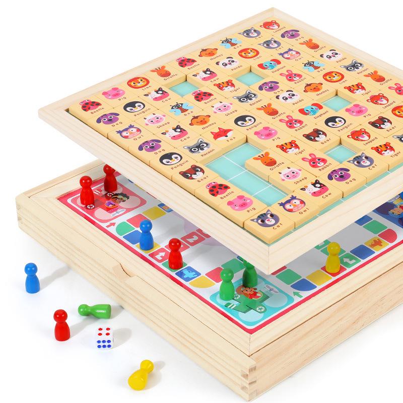Wooden Link-Up 2-in-1 Flying Chess & Elimination Puzzle for Children s Early Education
Wooden Link-Up 2-in-1 Flying Chess & Elimination Puzzle for Children s Early Education