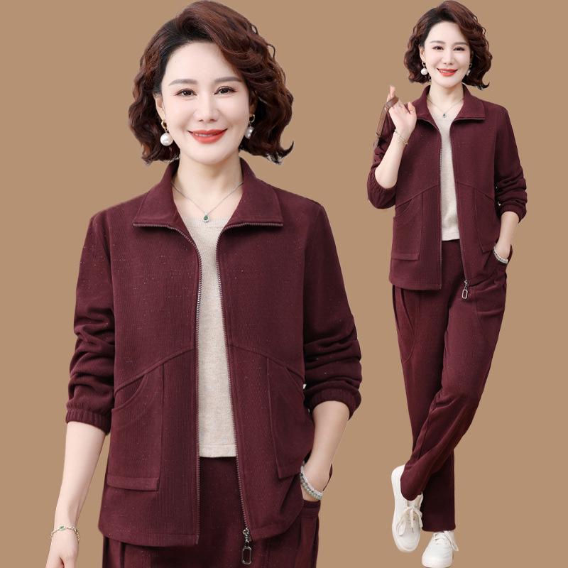Stylish Spring Tracksuit: 2025 Two-Piece Set for Middle-Aged Women - Casual Jacket and Pants for Spring and Autumn 5XL for 150-160 Jin
Stylish Spring Tracksuit: 2025 Two-Piece Set for Middle-Aged Women - Casual Jacket and Pants for Spring and Autumn 5XL for 150-160 Jin