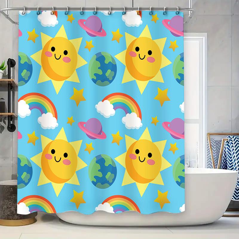 Solar System Shower Curtain With Happy Sun And Planets Blue Bath Decor W60H190(CM)-1 Pcs
Solar System Shower Curtain With Happy Sun And Planets Blue Bath Decor W60H190(CM)-1 Pcs