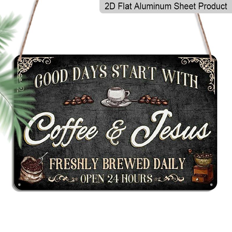 2D Flat 1pc Vintage Metal Signs for Kitchens, Cafes, and Pubs That Say Good Days Begin with Coffee, Aluminium Metal Wall Decor, Perfect for Home 20*30cm
2D Flat 1pc Vintage Metal Signs for Kitchens, Cafes, and Pubs That Say Good Days Begin with Coffee, Aluminium Metal Wall Decor, Perfect for Home 20*30cm