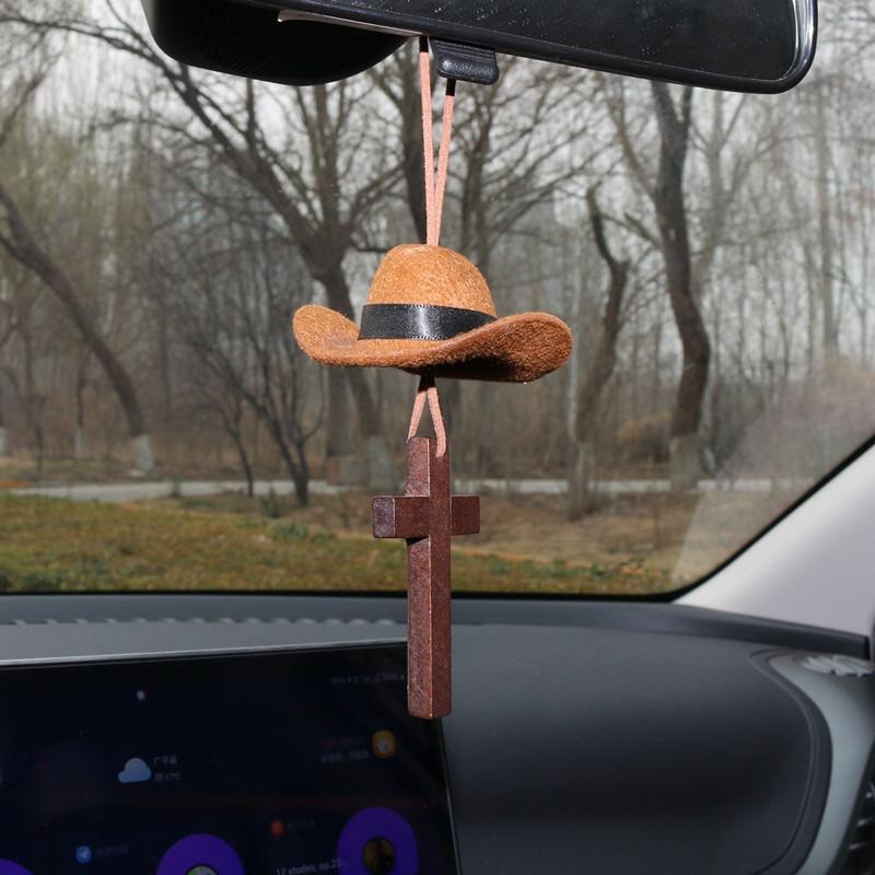 Fashion Cowboy Hat Car Hanging Ornament, Love Cross Design, Stylish Vehicle Interior Decor for Auto Dashboard & Rear View Mirror коричневий
Fashion Cowboy Hat Car Hanging Ornament, Love Cross Design, Stylish Vehicle Interior Decor for Auto Dashboard & Rear View Mirror коричневий