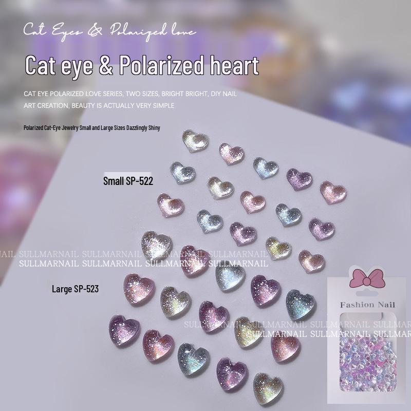 Iridescent Heart Cat Eye Resin Nail Art Rhinestones - Cute Peach Heart Design Cat Eye Iridescent Heart ~90 pcs (Large SP-523)
Iridescent Heart Cat Eye Resin Nail Art Rhinestones - Cute Peach Heart Design Cat Eye Iridescent Heart ~90 pcs (Large SP-523)