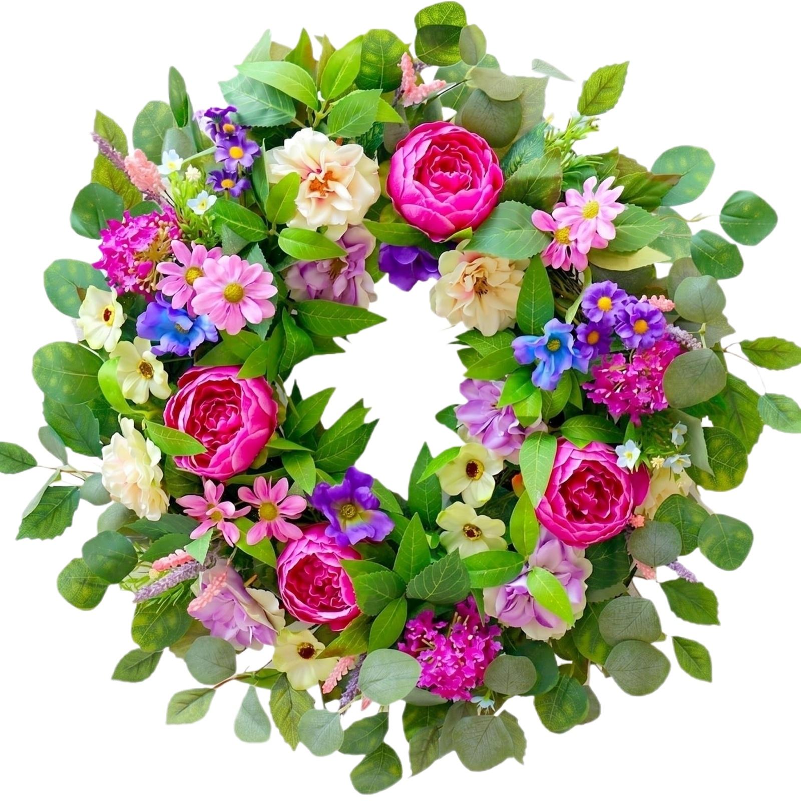 35CM Artificial Peony Floral Wreath Mixed Wildflowers Door Hanging Decorative Circle for Window Wall Home Indoor Outdoor Use One Size
35CM Artificial Peony Floral Wreath Mixed Wildflowers Door Hanging Decorative Circle for Window Wall Home Indoor Outdoor Use One Size