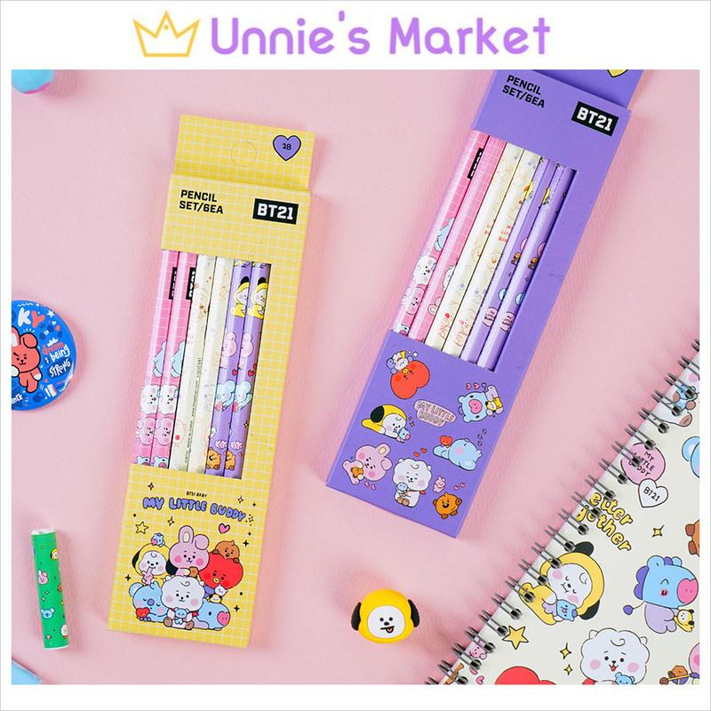 Карандаши BT21 My Little Buddy, 6 шт./1 комплект + подарок в подарок 
Карандаши BT21 My Little Buddy, 6 шт./1 комплект + подарок в подарок