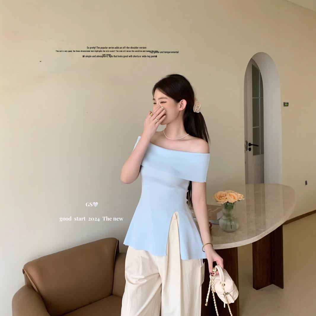 Korean Style Off-Shoulder Knitted Slit Top - Summer Edition One Size (Recommended for 125 pounds and under)
Korean Style Off-Shoulder Knitted Slit Top - Summer Edition One Size (Recommended for 125 pounds and under)