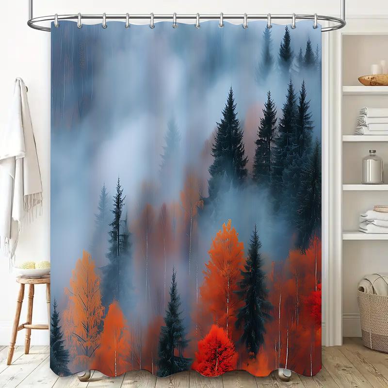 Forest Misty Shower Curtain Waterproof Bath Decor Modern Nature Inspired Bathroom Textile with Rust Resistant Hooks 90X180cm(35x70in)
Forest Misty Shower Curtain Waterproof Bath Decor Modern Nature Inspired Bathroom Textile with Rust Resistant Hooks 90X180cm(35x70in)