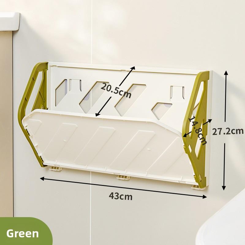 Настенная Дверная Обувница, Без перфорации, Противокражная дверь, Бытовая Простая Складная Настенная Система хранения, Настенная Подставка для тапочек для ванной 1PCS зелёный