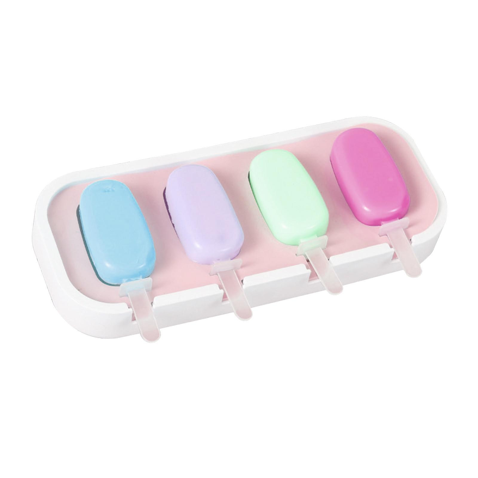 Формы для леденцов, 4 формы, силиконовые формы для мороженого, формы для льда с палочками, многоразовые формы для леденцов для детей One Size розовый