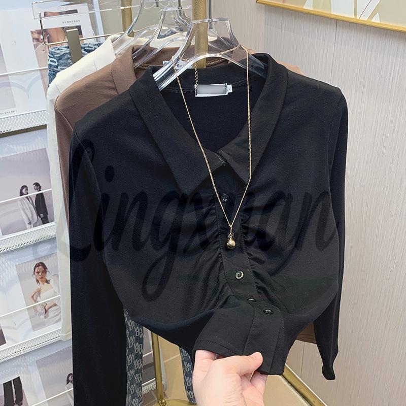Women s Irregular Long Sleeve Korean College Style Polo for Fall/Winter S чорний
Women s Irregular Long Sleeve Korean College Style Polo for Fall/Winter S чорний