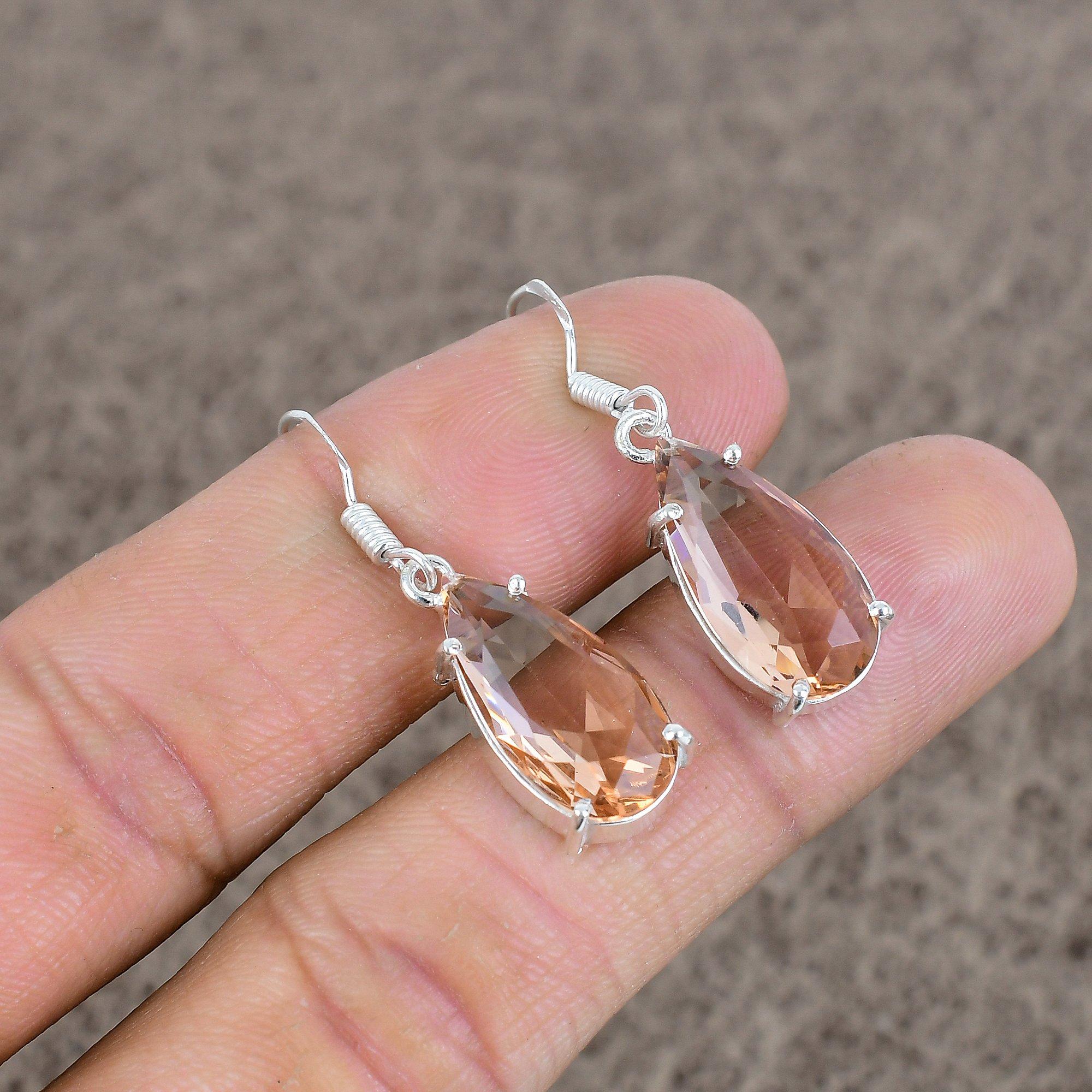 Morganite Gemstone Handmade 925Sterling Silver Jewelry Earring 1.50 KKG-117
Morganite Gemstone Handmade 925Sterling Silver Jewelry Earring 1.50 KKG-117