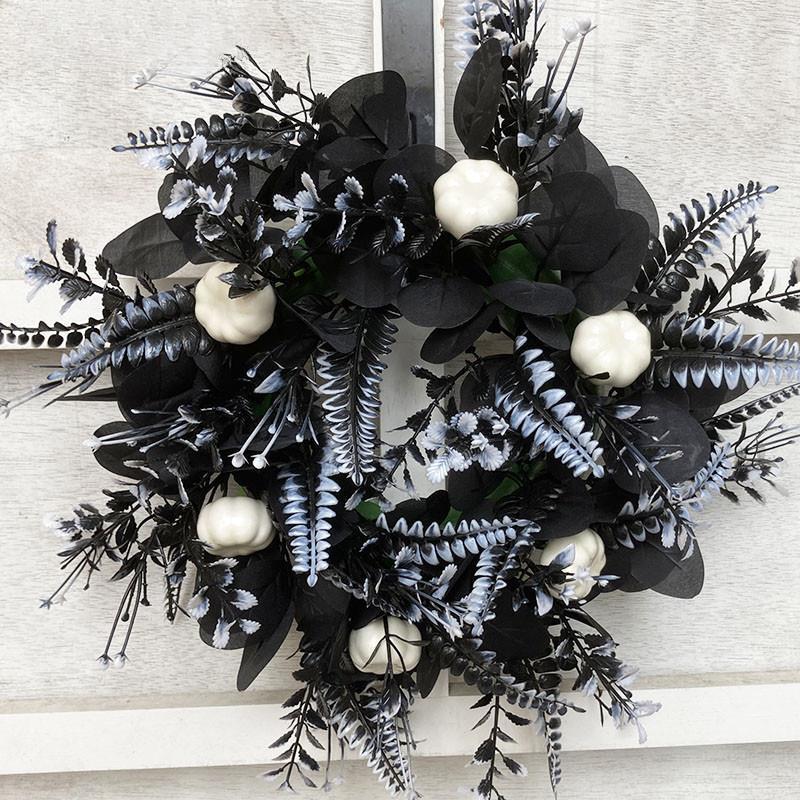 Halloween Wreath Small Black Fishtail Eucalyptus Leaves Pumpkin Pendant Horror Atmosphere Home Decor
Halloween Wreath Small Black Fishtail Eucalyptus Leaves Pumpkin Pendant Horror Atmosphere Home Decor