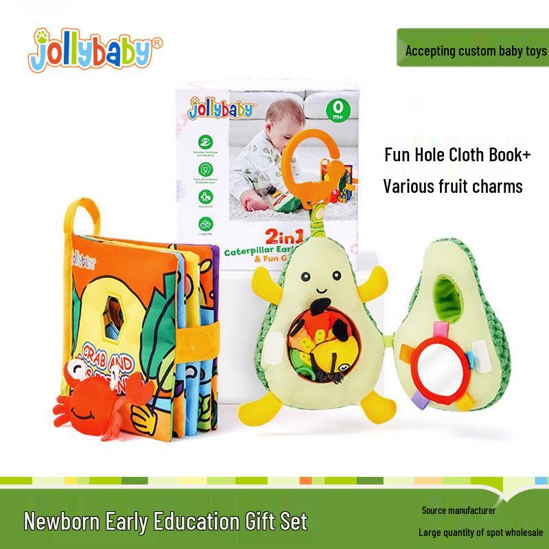 JollyBaby Newborn Educational Gift Set: Soft Baby Cloth Book & Fruit-Themed Soothing Crib Mobile Toy.
JollyBaby Newborn Educational Gift Set: Soft Baby Cloth Book & Fruit-Themed Soothing Crib Mobile Toy.