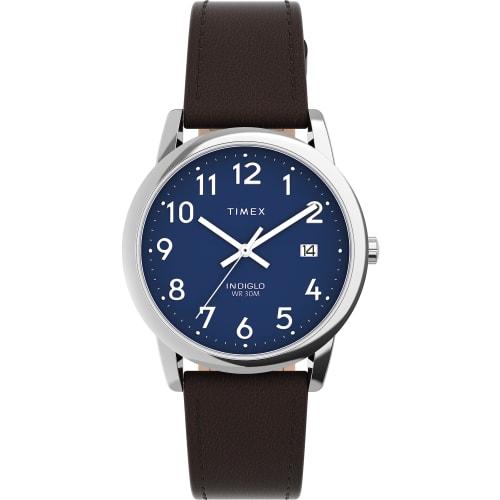 Timex Men s EasyReader Watch, Black/Silver Tone/Blue/35mm. 35mm, easy-to-read wristwatch.
Timex Men s EasyReader Watch, Black/Silver Tone/Blue/35mm. 35mm, easy-to-read wristwatch.