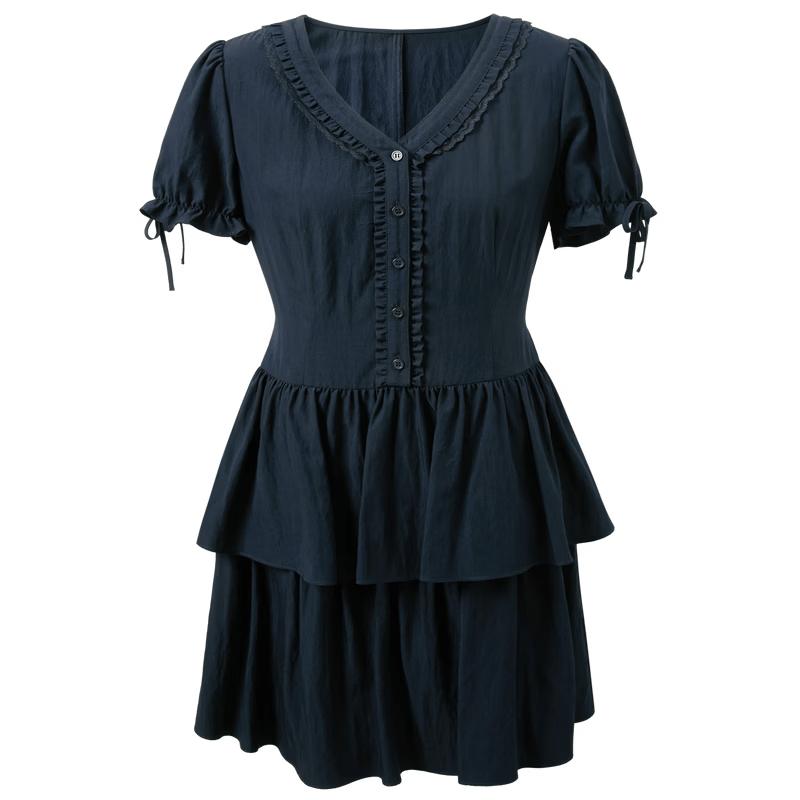 Sancai 2026 Summer V-Neck Puff Sleeve A-Line Mini Dress L
Sancai 2026 Summer V-Neck Puff Sleeve A-Line Mini Dress L