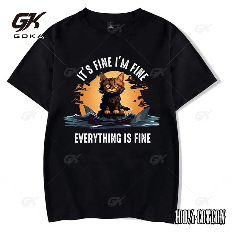 It s Fine Everything Is Fine Women Cotton T Shirt Funny Cartoon Cat Tshirt Fashion Harajuku T-shirts Men Summer Tees Tops 4XL
It s Fine Everything Is Fine Women Cotton T Shirt Funny Cartoon Cat Tshirt Fashion Harajuku T-shirts Men Summer Tees Tops 4XL