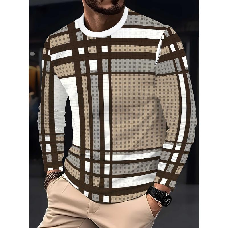 Men s 3D stripe printed long-sleeved T-shirt, comfortable, breathable and versatile men s top S
Men s 3D stripe printed long-sleeved T-shirt, comfortable, breathable and versatile men s top S