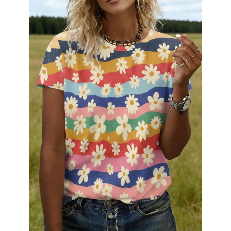 Women s T Shirt Tee Top Print Floral Graphic Stylish Classic Casual Short Sleeve Crew Neck Regular Tops S
Women s T Shirt Tee Top Print Floral Graphic Stylish Classic Casual Short Sleeve Crew Neck Regular Tops S