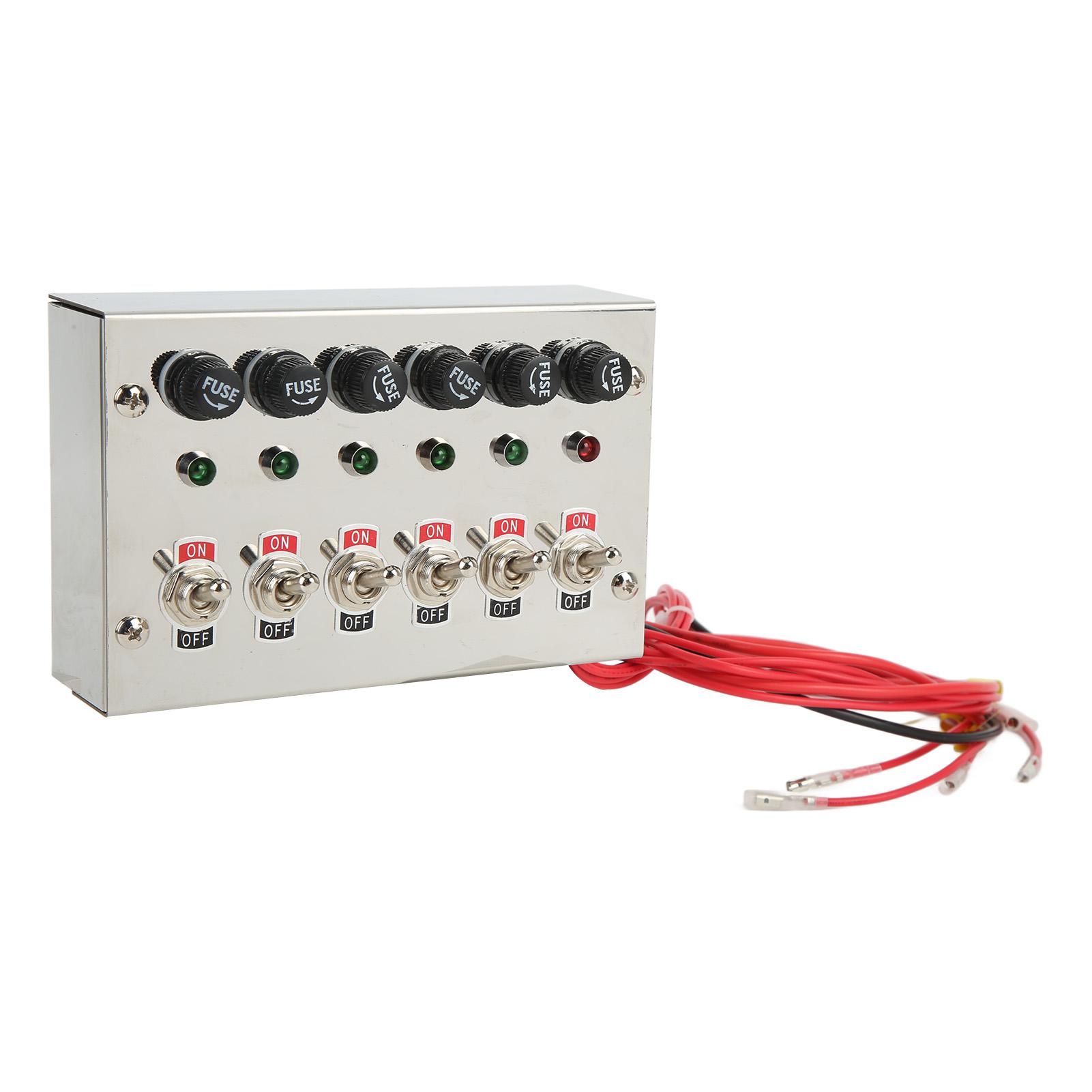 DC12V 24V 15A 6 Gang Toggle Switch Panel with Fuses LED Indicators Polished Stainless Steel for
DC12V 24V 15A 6 Gang Toggle Switch Panel with Fuses LED Indicators Polished Stainless Steel for