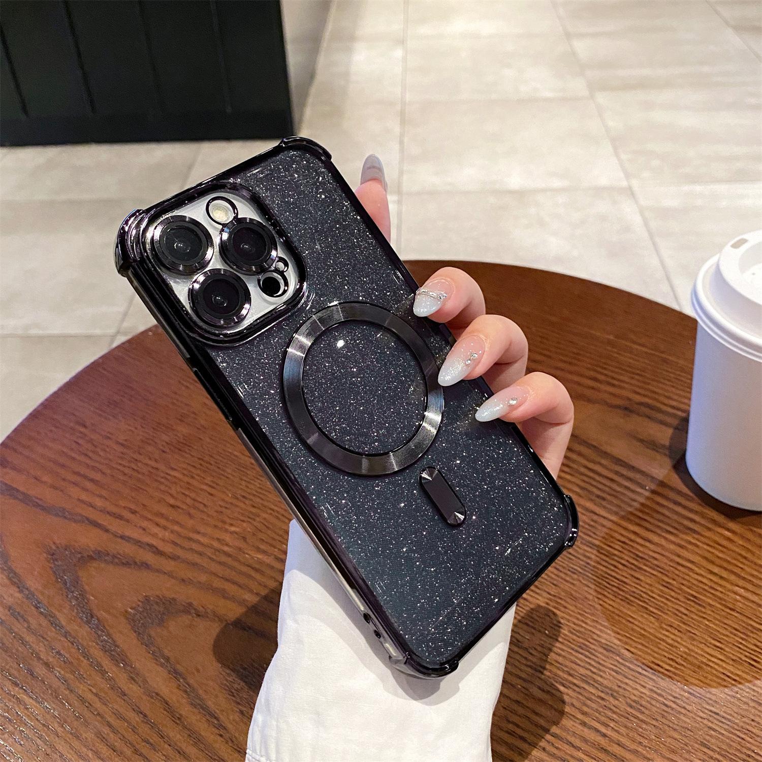 Electroplated Glitter Mobile Phone Case for IPhone16e Transparent Magnetic Charging Protective Case for Apple 15ProMax Case For iPhone7G/8G/SE2
Electroplated Glitter Mobile Phone Case for IPhone16e Transparent Magnetic Charging Protective Case for Apple 15ProMax Case For iPhone7G/8G/SE2